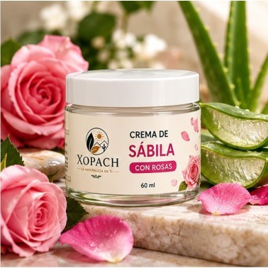Crema de Sábila con Rosas XOPACH 60 ml — imagen editorial