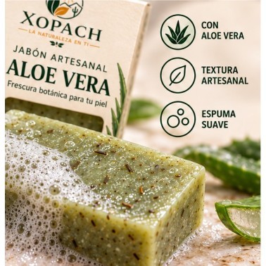 Detalle de Jabón artesanal Aloe Vera XOPACH 100 g