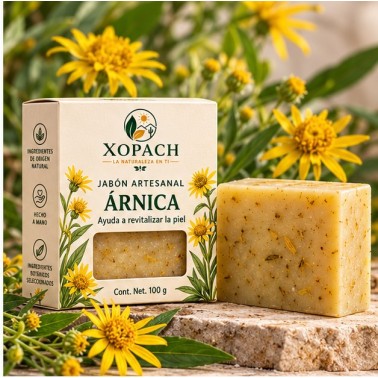 Jabón artesanal Árnica XOPACH 100 g — imagen editorial