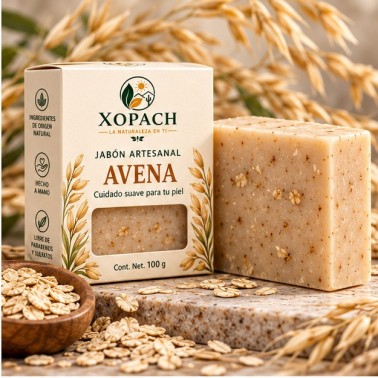 Jabón artesanal Avena XOPACH 100 g — imagen editorial
