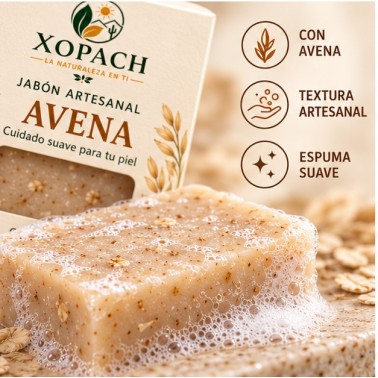 Detalle de Jabón artesanal Avena XOPACH 100 g