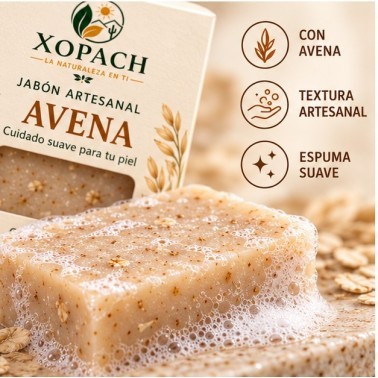 Detalle de Jabón artesanal Avena XOPACH 100 g