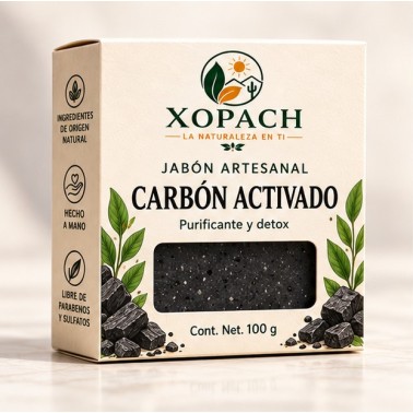Jabón artesanal Carbón Activado XOPACH 100 g — imagen principal