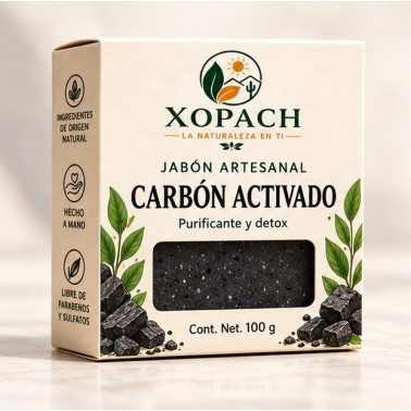 Jabón artesanal Carbón Activado XOPACH 100 g — imagen principal