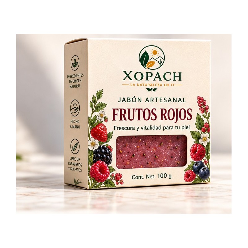 Jabón artesanal Frutos Rojos XOPACH 100 g — imagen principal
