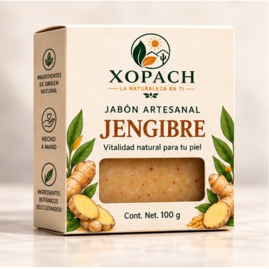 Jabón artesanal Jengibre XOPACH 100 g — imagen principal