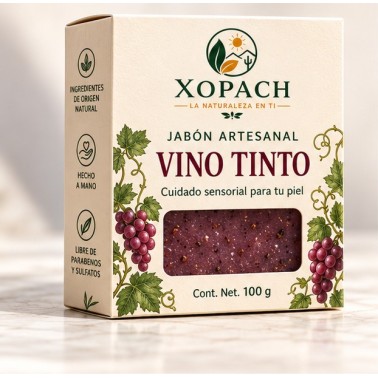 Jabón artesanal Vino Tinto XOPACH 100 g — imagen principal