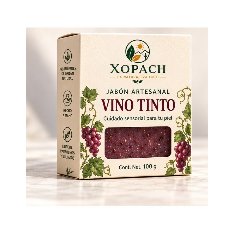 Jabón artesanal Vino Tinto XOPACH 100 g — imagen principal
