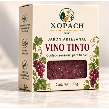 Jabón artesanal Vino Tinto XOPACH 100 g — imagen principal
