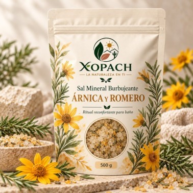 Sal Mineral Burbujeante Árnica y Romero XOPACH 500 g — imagen ambientada