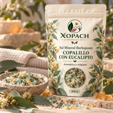 Sal Mineral Burbujeante Copalillo con Eucalipto XOPACH 500 g — imagen editorial
