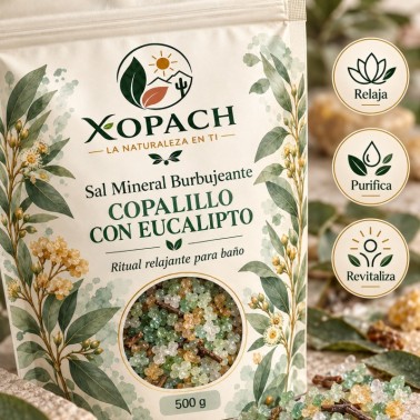 Detalle de Sal Mineral Burbujeante Copalillo con Eucalipto XOPACH 500 g