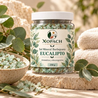 Sal Mineral Burbujeante Eucalipto XOPACH 250 g — imagen ambientada