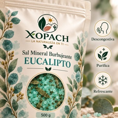 Detalle de Sal Mineral Burbujeante Eucalipto XOPACH 500 g