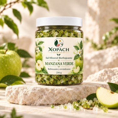 Sal Mineral Burbujeante Manzana Verde XOPACH 250 g — imagen ambientada