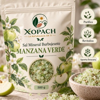 Detalle de Sal Mineral Burbujeante Manzana Verde XOPACH 500 g