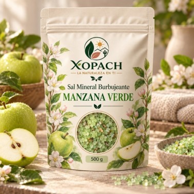 Sal Mineral Burbujeante Manzana Verde XOPACH 500 g — imagen ambientada