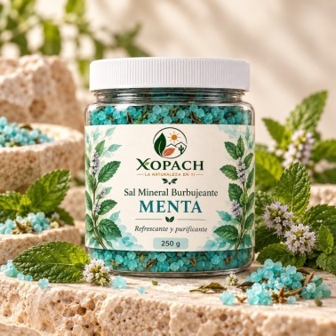 Sal Mineral Burbujeante Menta XOPACH 250 g — imagen ambientada