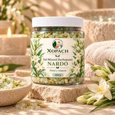 Sal Mineral Burbujeante Nardo XOPACH 250 g — imagen editorial