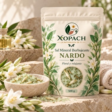 Sal Mineral Burbujeante Nardo XOPACH 500 g — imagen editorial