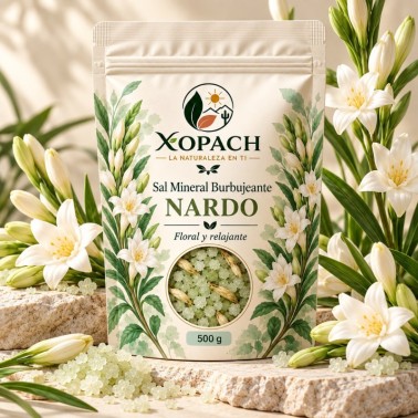 Sal Mineral Burbujeante Nardo XOPACH 500 g — imagen ambientada