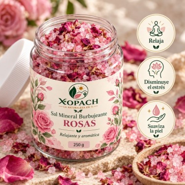 Detalle de Sal Mineral Burbujeante Rosas XOPACH 250 g