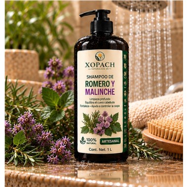 Shampoo Romero y Malinche XOPACH 1 L — imagen ambientada