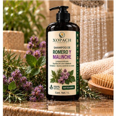 Shampoo Romero y Malinche XOPACH 1 L — imagen ambientada