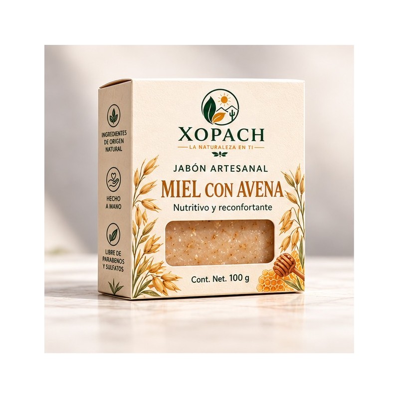 Jabón artesanal Miel con Avena XOPACH 100 g — imagen principal