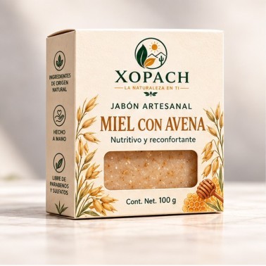 Jabón artesanal Miel con Avena XOPACH 100 g — imagen principal