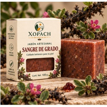 Jabón artesanal Sangre de Grado XOPACH 100 g — imagen editorial