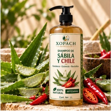 Shampoo Sábila y Chile XOPACH 1 L — imagen editorial