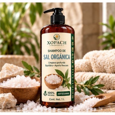 Shampoo Sal Orgánica XOPACH 1 L — imagen editorial